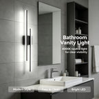 Applique murale LED double barre noire de 60 cm, blanc neutre