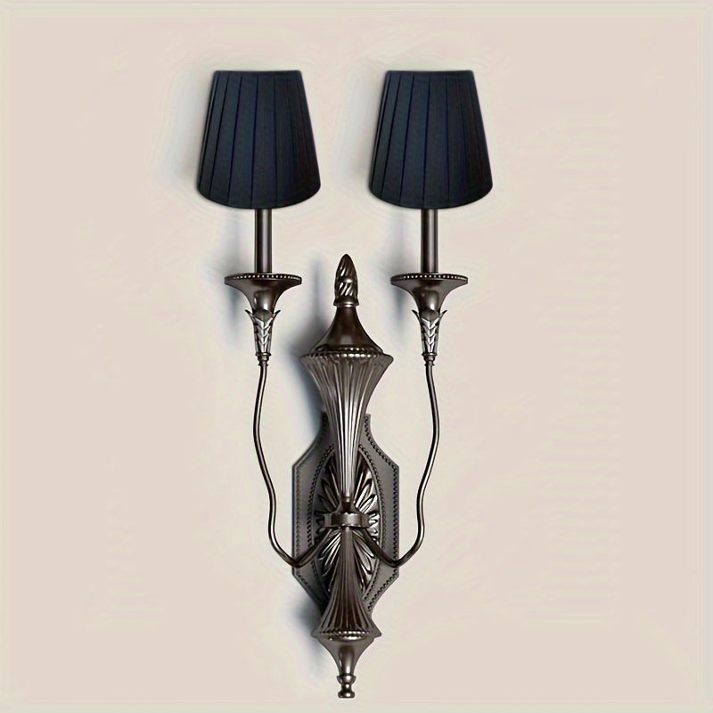 Lot de 6 abat-jour plissés à pince, ivoire ou noir, Ø 14 cm