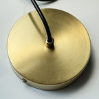 Suspension douille dorée brossée, câble 120 cm et rosace Ø 12 cm