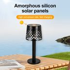 Lot de 2 lampes de table solaires à abat-jour treillis, 21 cm