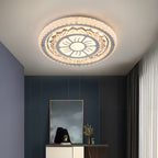 Plafonnier LED à cristaux acryliques Ø 43 cm, motif soleil ou fleur