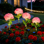 Lampe solaire fleur d'hortensia sur tige de 71 cm, 4 coloris