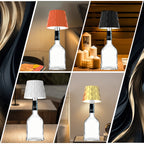 Lampe sans fil pour bouteille, abat-jour ondulé, recharge USB-C