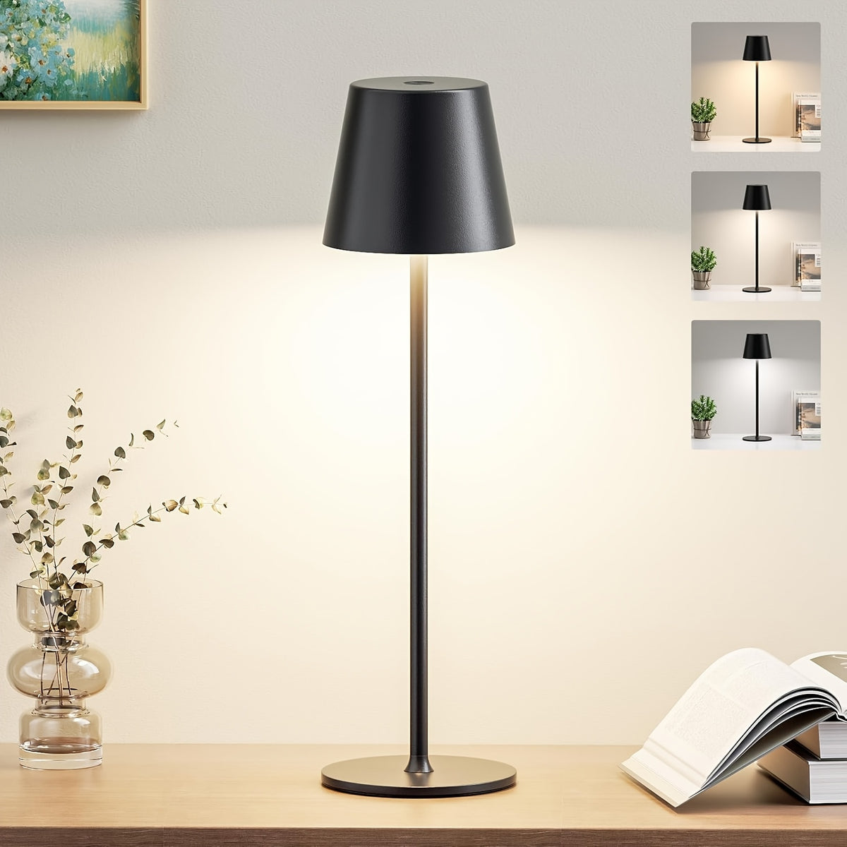 Lampe conique sans fil à tige démontable