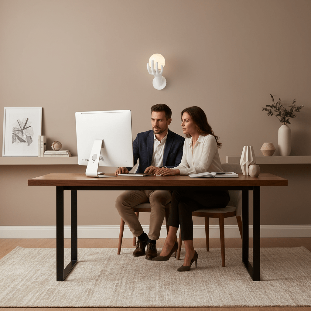 Applique murale main blanche tenant un globe, douille E27