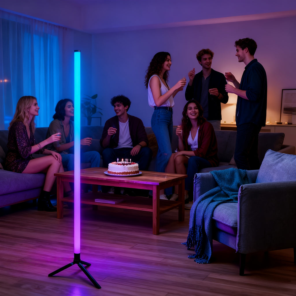 Lampadaire RGBIC à dégradé multicolore, 115 cm, seul ou par deux