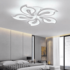 Plafonnier LED fleur blanche Ø 49 cm, 73 W, variateur à télécommande