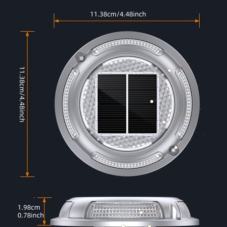 Spot solaire de terrasse extra-plat IP68, Ø 11,4 cm, deux couleurs