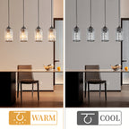 Suspension cylindres en cristal K9, 3 ou 4 lumières, monture noire