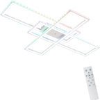 Plafonnier LED rotatif à rectangles RVB, 101 cm, avec télécommande