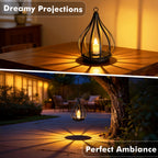Lanterne solaire goutte en métal noir, bougie LED vacillante, IP65