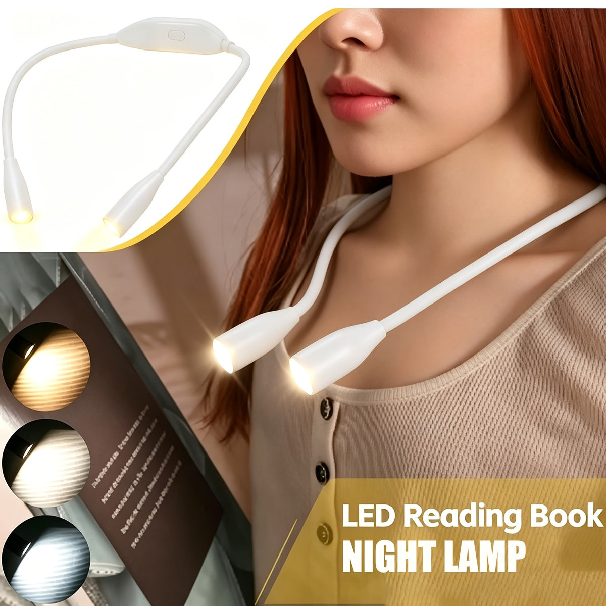 Lampe tour de cou blanche au faisceau resserré