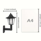 Applique lanterne solaire hexagonale noire, 22 cm, lot de 4