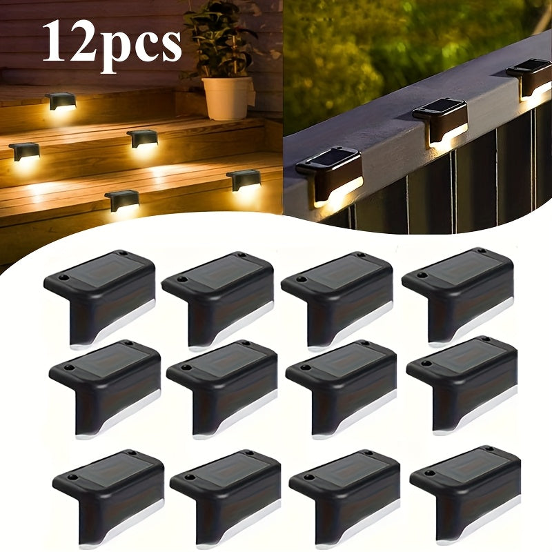 Applique solaire de marche, coque noire ou blanche, lot de 12