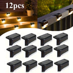 Applique solaire de marche, coque noire ou blanche, lot de 12