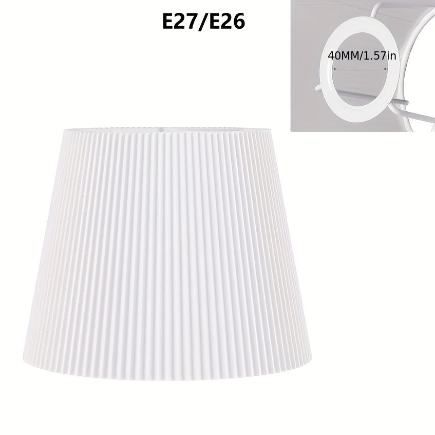 Lot de 2 abat-jour plissés blancs, Ø 15 x H 14 cm, pour douille E27