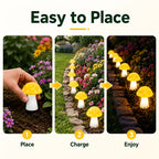 Guirlande solaire de champignons jaunes lumineux, 10 ou 20 LED