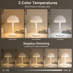 Lampe de table sans fil à dôme plissé, cinq coloris au choix
