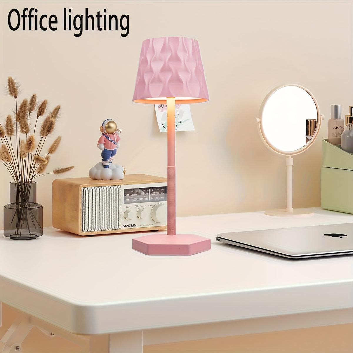 Lot de 2 lampes sans fil à abat-jour ondulé, tactiles, 30,5 cm