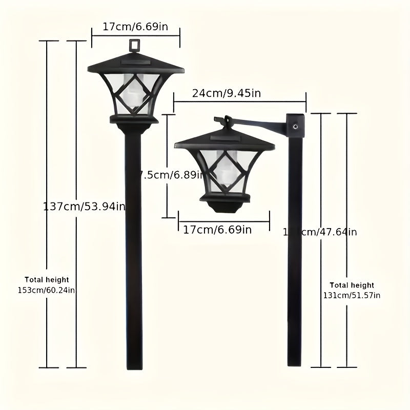 Lampadaire solaire lanterne sur mât, pose en tête ou en potence