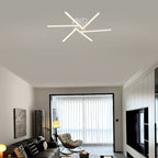 Plafonnier LED à branches rayonnantes, doré, noir ou blanc, 76 cm