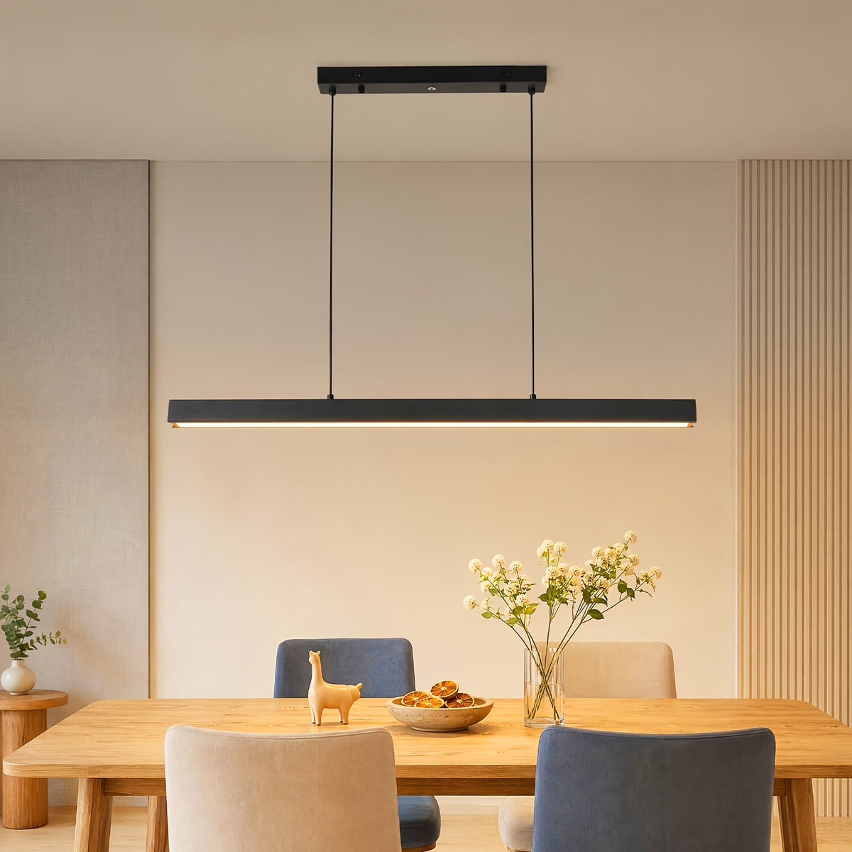 Suspension LED barre noire 36 W en métal et acrylique, longueur 100 cm