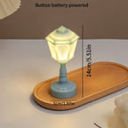 Lot de 4 mini lampes réverbère à pile bouton, coloris pastel