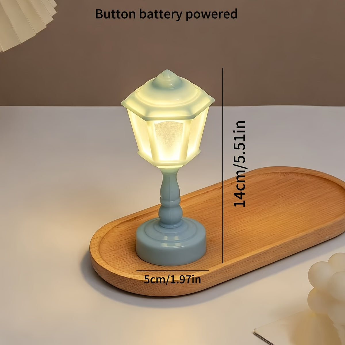 Lot de 4 mini lampes réverbère à pile bouton, coloris pastel