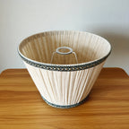 Abat-jour conique en lin naturel plissé pour lampe de table, Ø 30 cm