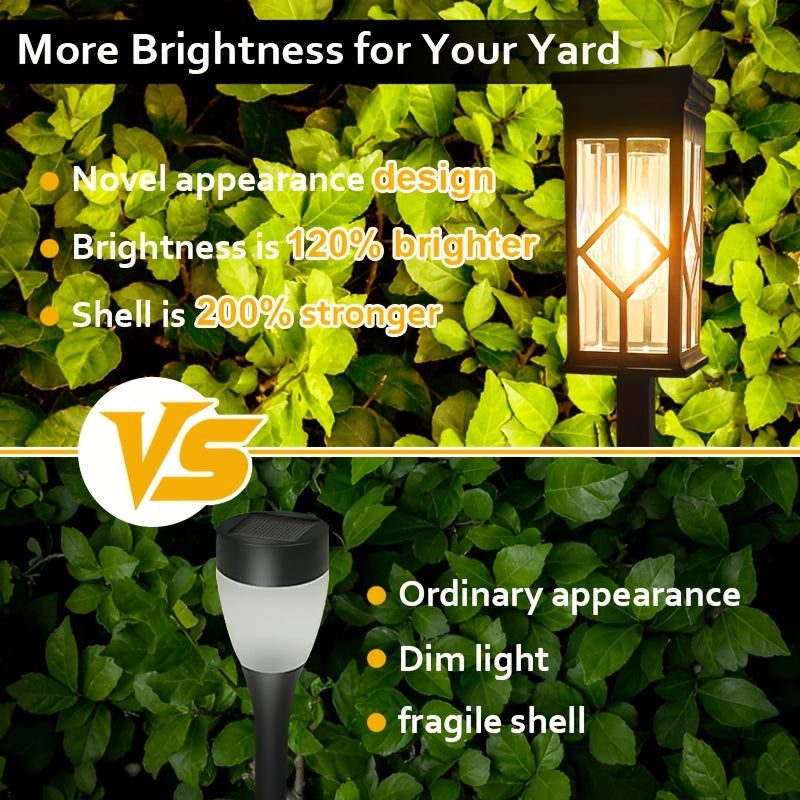 Lampe solaire lanterne à croisillons en losange, lot de 4, 43,5 cm