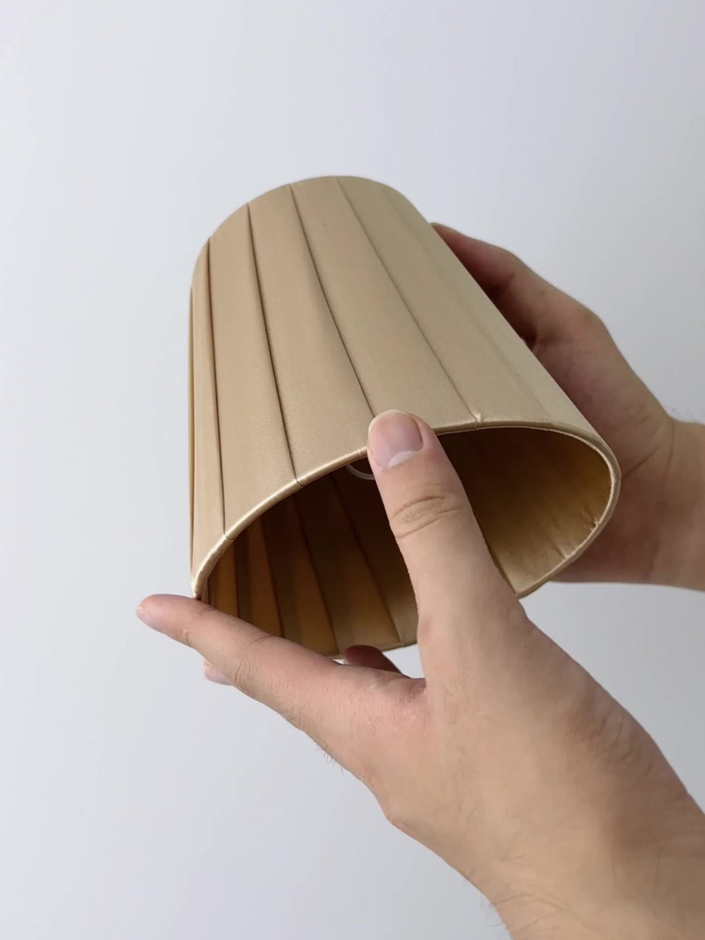 Lot de 3 abat-jour plissés beige à pince, Ø 14 x H 12,9 cm