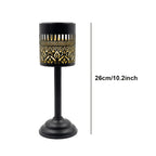 Lampe de table solaire en métal ajouré, lueur chaude, 26 cm