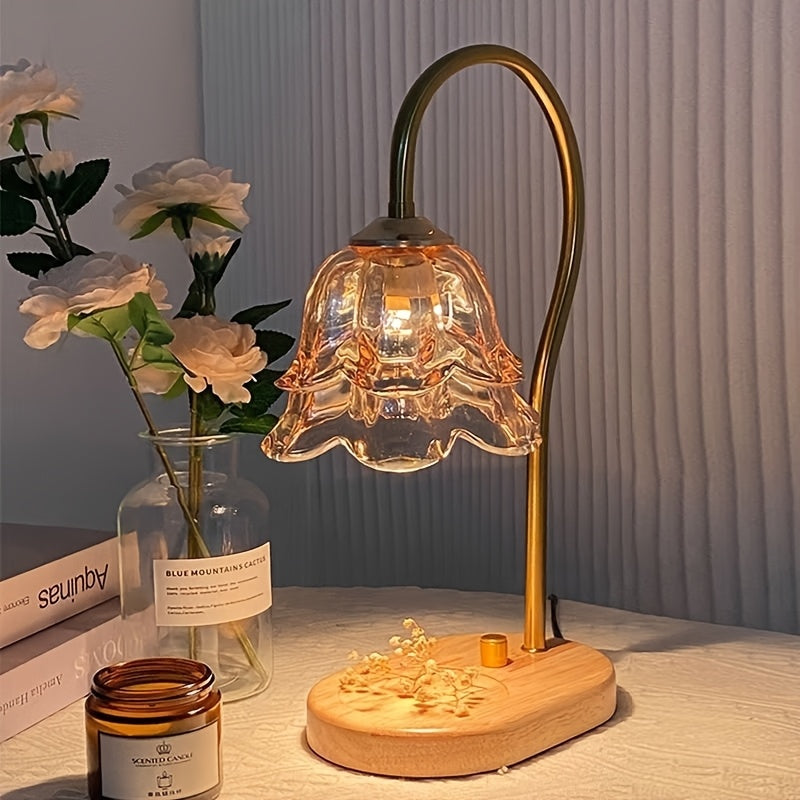 Verre fleur ambré en dégradé vers le transparent