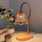 Verre de remplacement fleur côtelée en dégradé ambré, Ø 15 cm