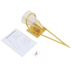 Applique murale dorée en V et cône de verre transparent, 50 cm