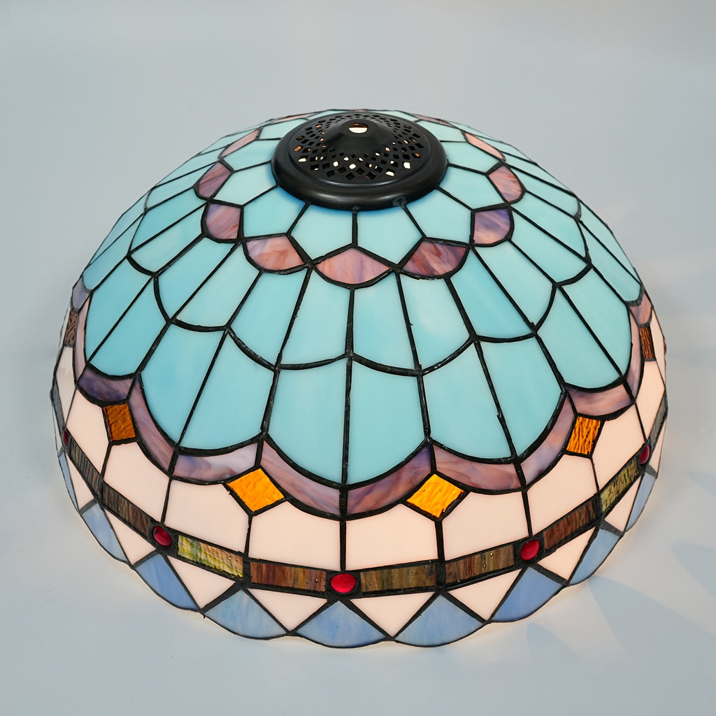 Verre de remplacement en vitrail méditerranéen bleu, Ø 40 cm