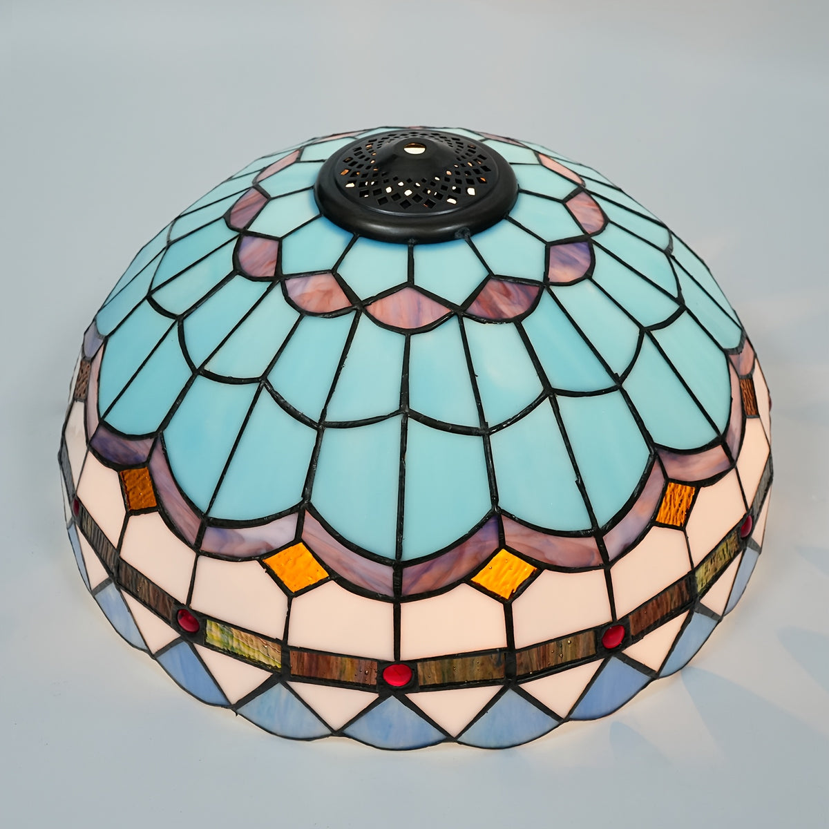 Verre de remplacement en vitrail méditerranéen bleu, Ø 40 cm