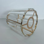 Petit abat-jour en prismes de cristal sur armature noire, Ø 12 cm