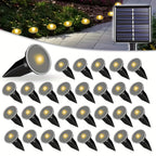 Guirlande solaire à 15 ou 30 spots sur piquets, IP44, 12 modes