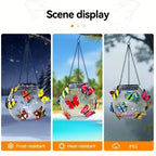 Lot de 2 lanternes solaires boules à papillons, à suspendre, IP65