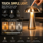 Lampe champignon en métal sans fil à pied conique, 20,5 cm