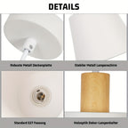Lot de 2 suspensions métal Ø 20 cm, manchon effet bois, E27