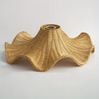 Grand abat-jour ondulé en bambou tressé, forme de lotus, Ø 52 cm