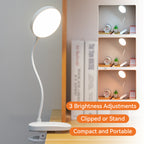 Lampe à pince rechargeable à col en boucle, tête ronde tactile