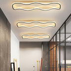 Plafonnier LED ondulé 40 W pour couloir, noir ou doré, 60 cm