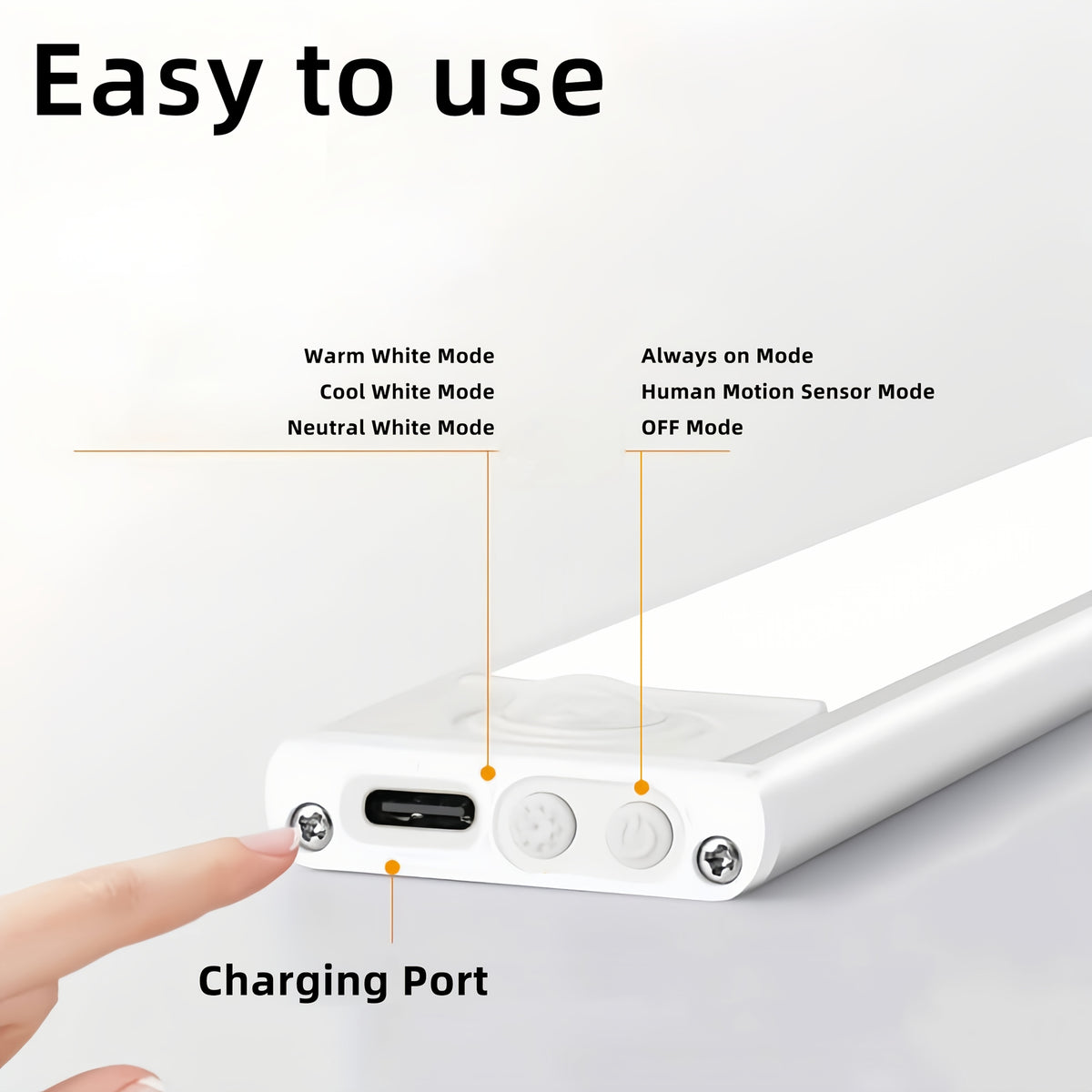 Lot de 2 réglettes LED 60 cm en aluminium, batterie standard ou longue