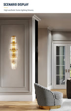 Applique murale en cristal et métal doré, de 2 à 7 étages