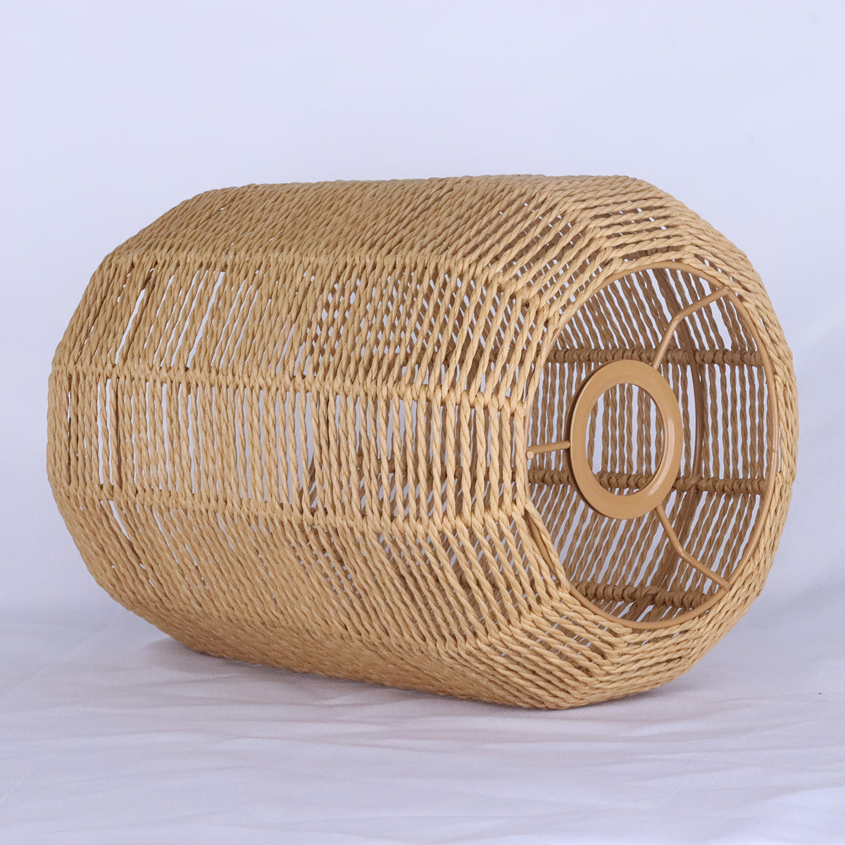 Abat-jour lanterne en corde de papier tressée, 20 x 28 cm
