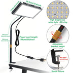 Lampe de travail à pince LED 6000 K, panneau plat, hauteur réglable
