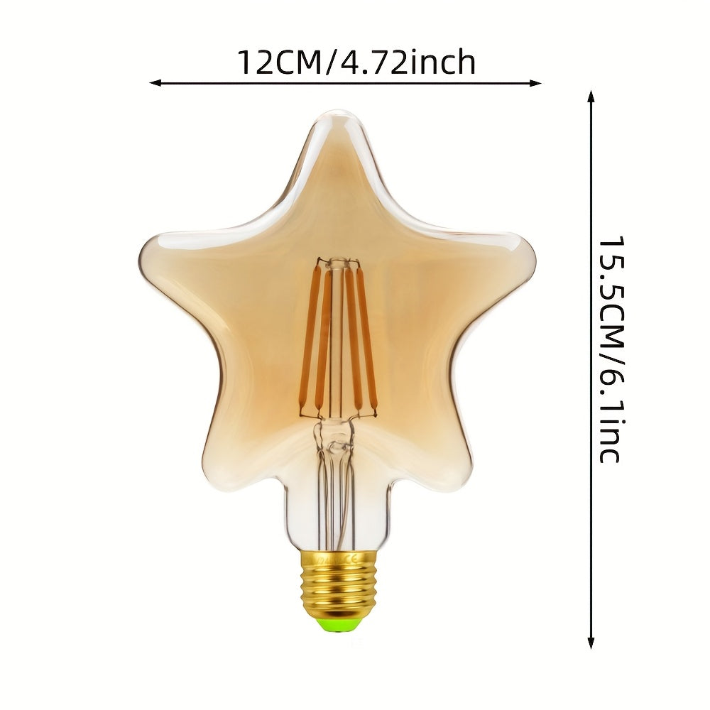 Lot de 2 ampoules LED filament en étoile, culot E27, verre ambré